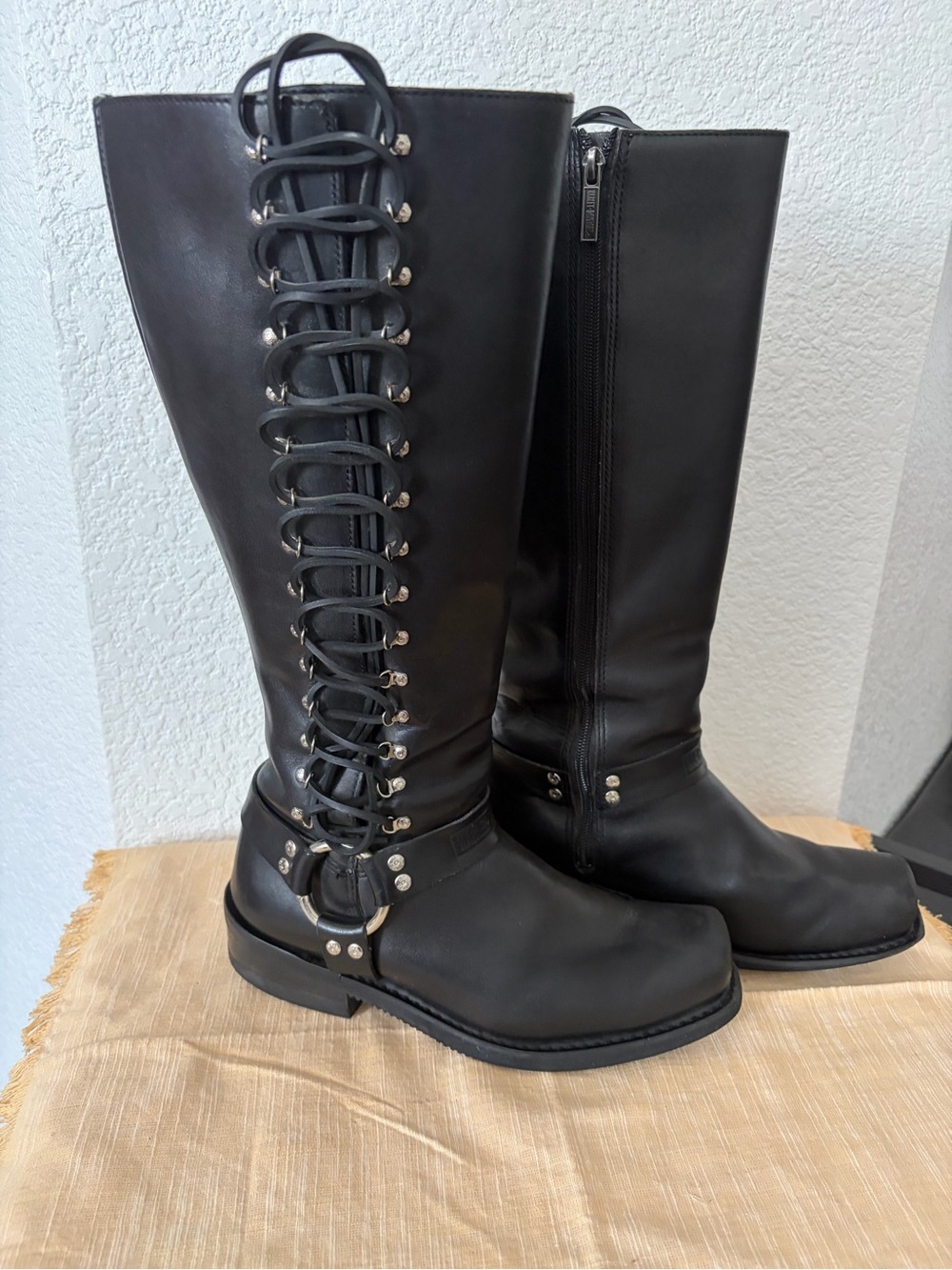 Harley Davidson Romy Woman’s Tall leather motorcycle riding boots 9 1/2